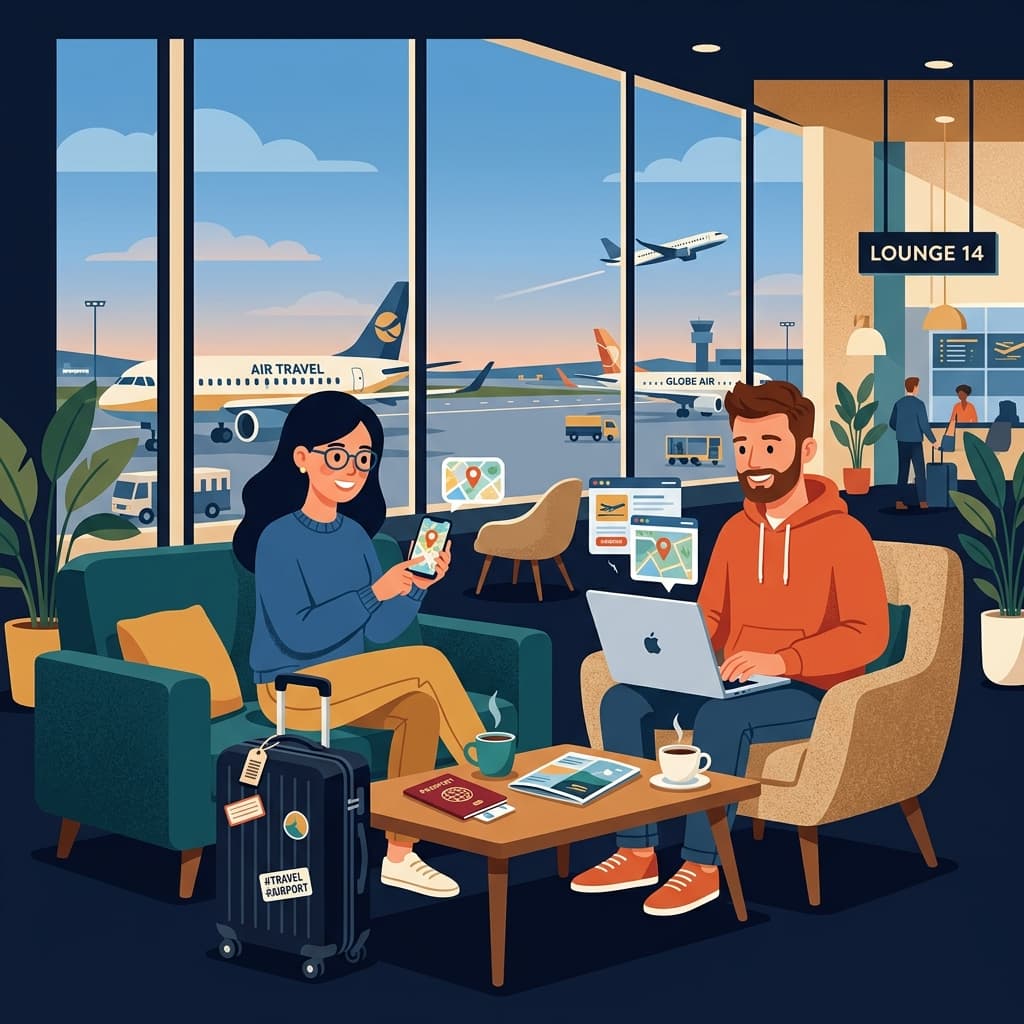 Traveler protected by Steady VPN